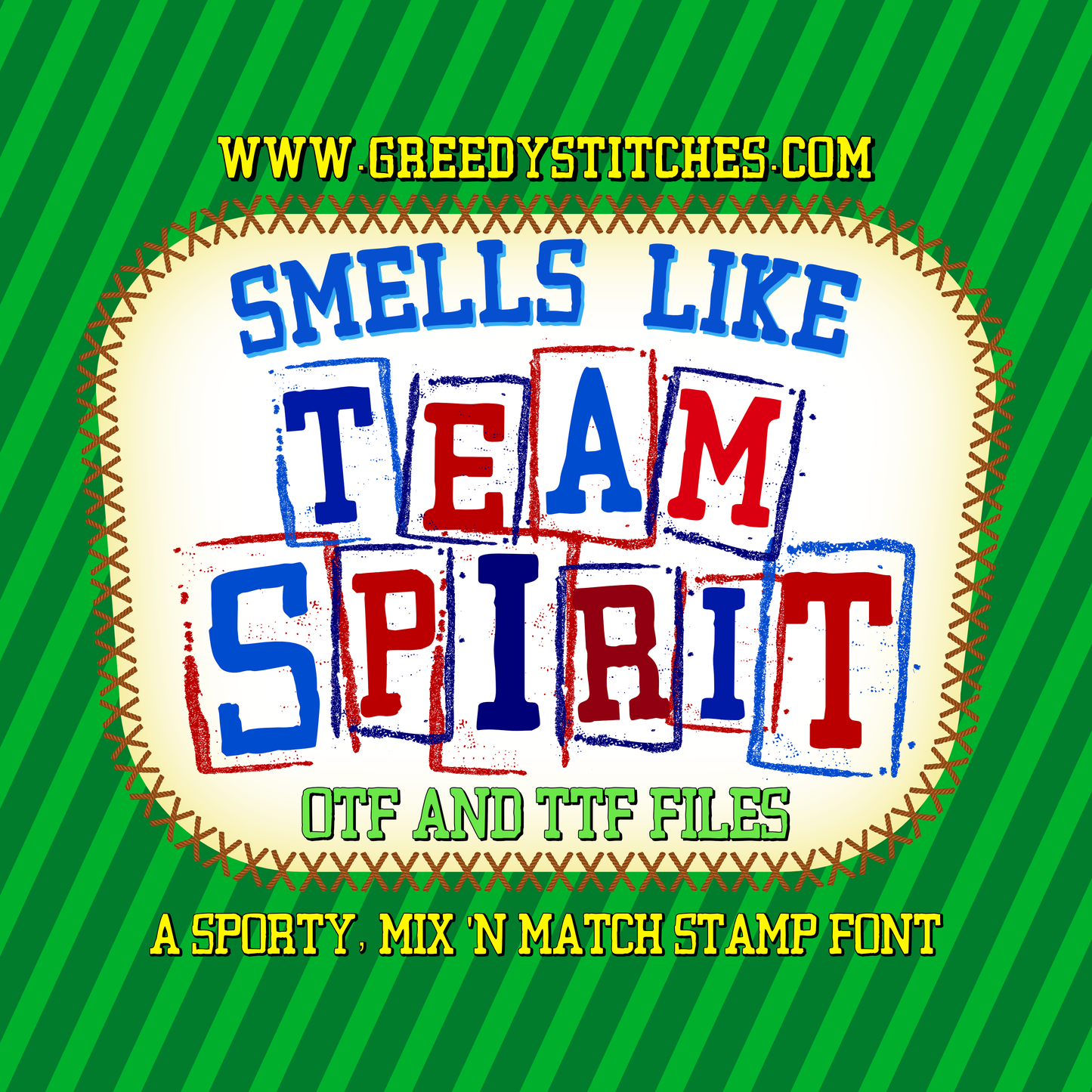 Smells Like Team Spirit Stamp Varsity OTF TTF Font