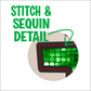 Faux Embroidered Sequin Teacher and Apple PNG for Sublimation