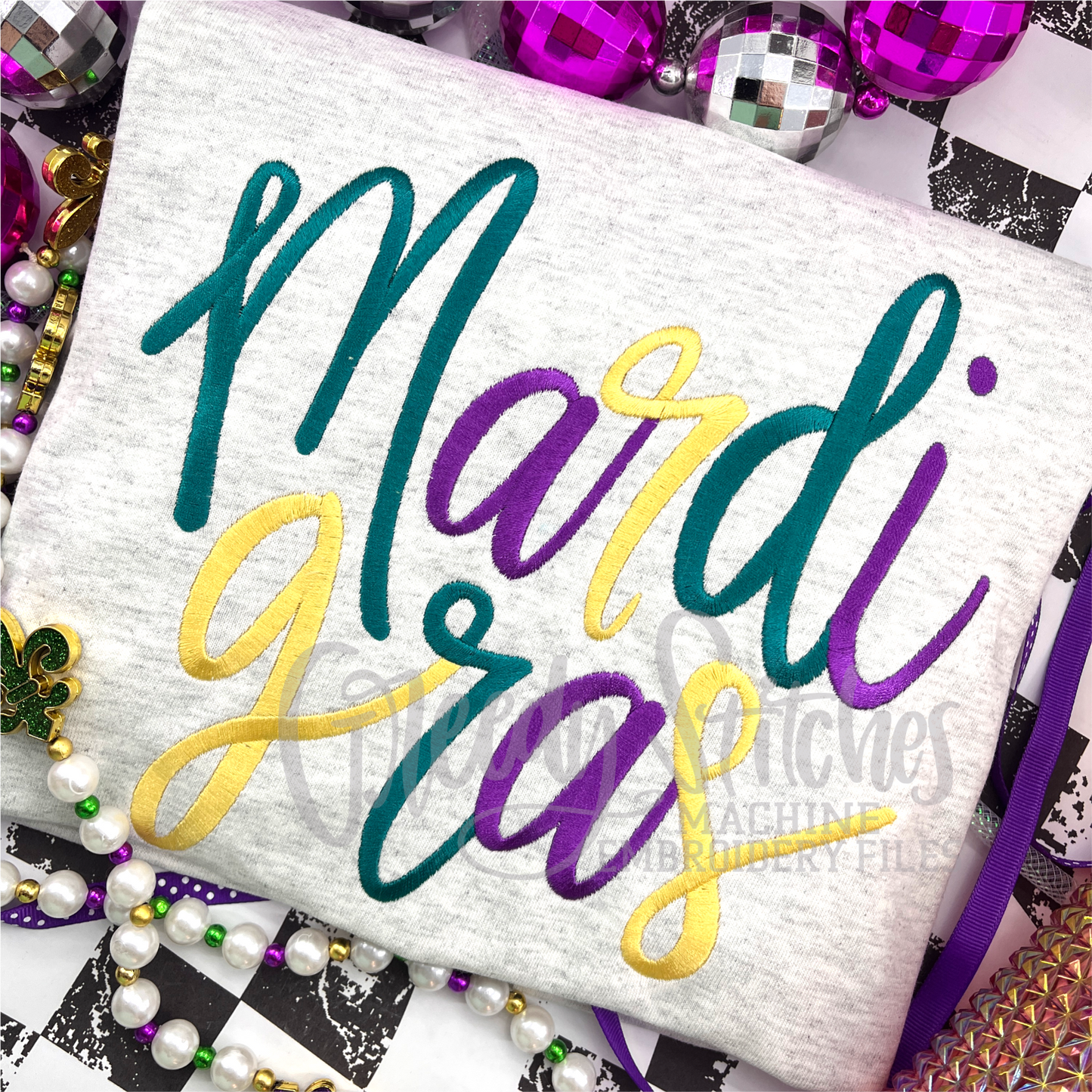 Mardi Gras Multicolor Machine Embroidery Design