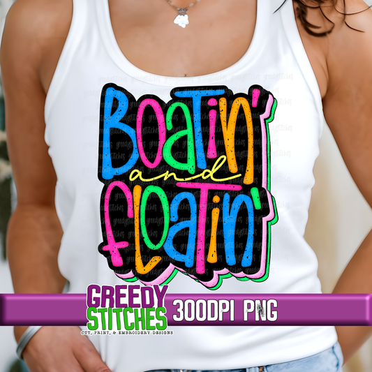 Boatin' and Floatin' Neon PNG