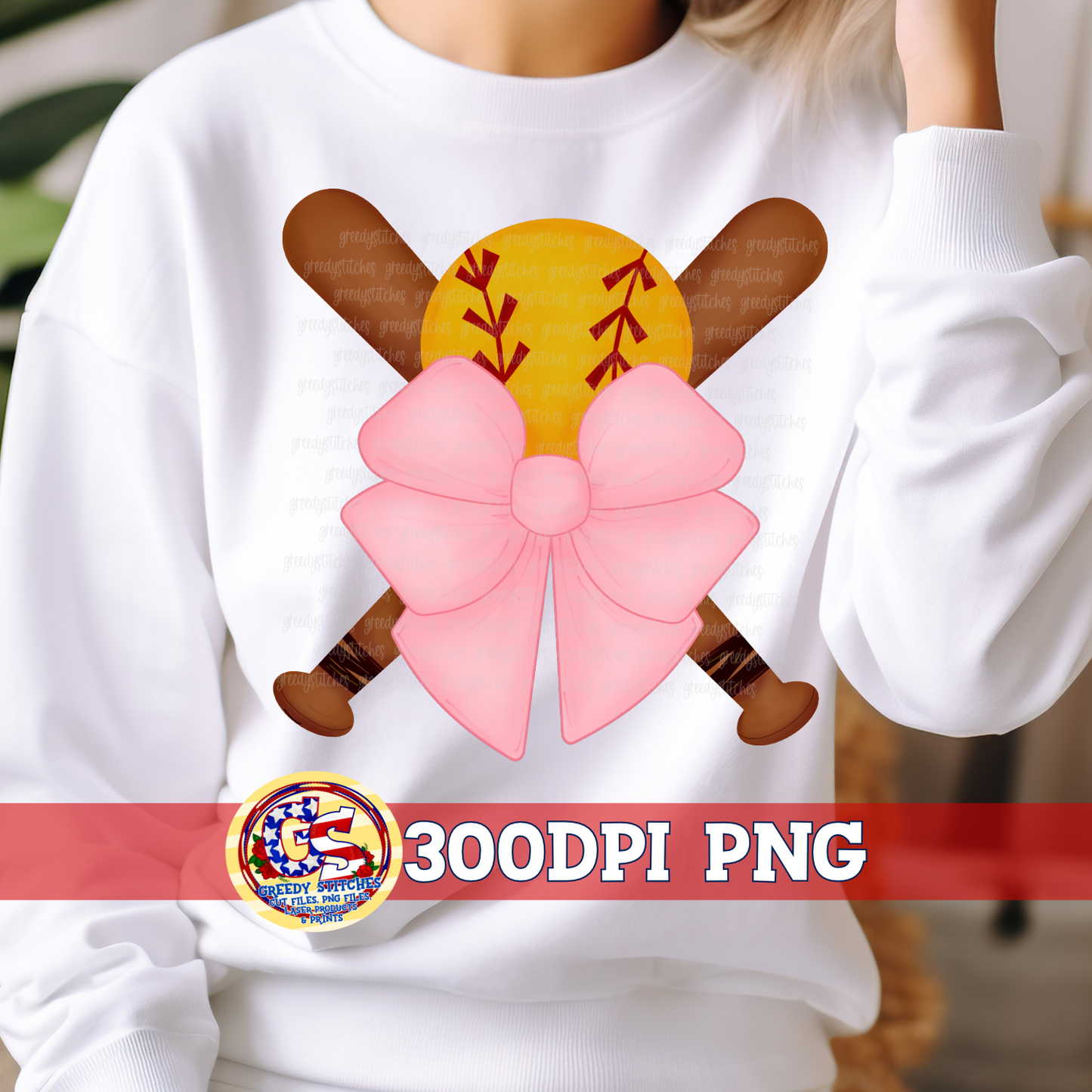 Softball Pink Coquette Bow PNG