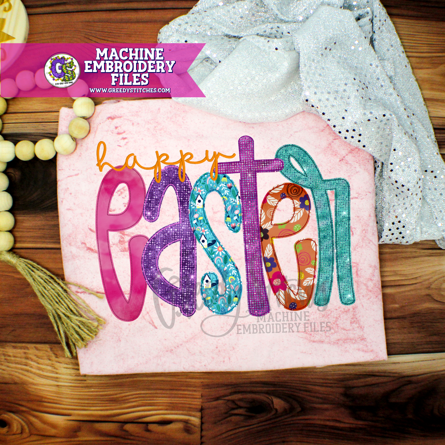 Happy Easter Machine Embroidery Design