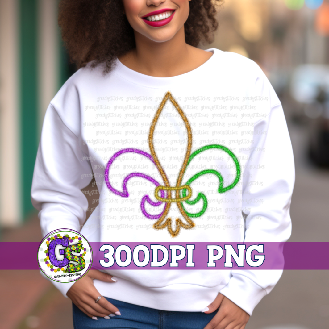 Mardi Gras Fleur De Lis Faux Tinsel PNG