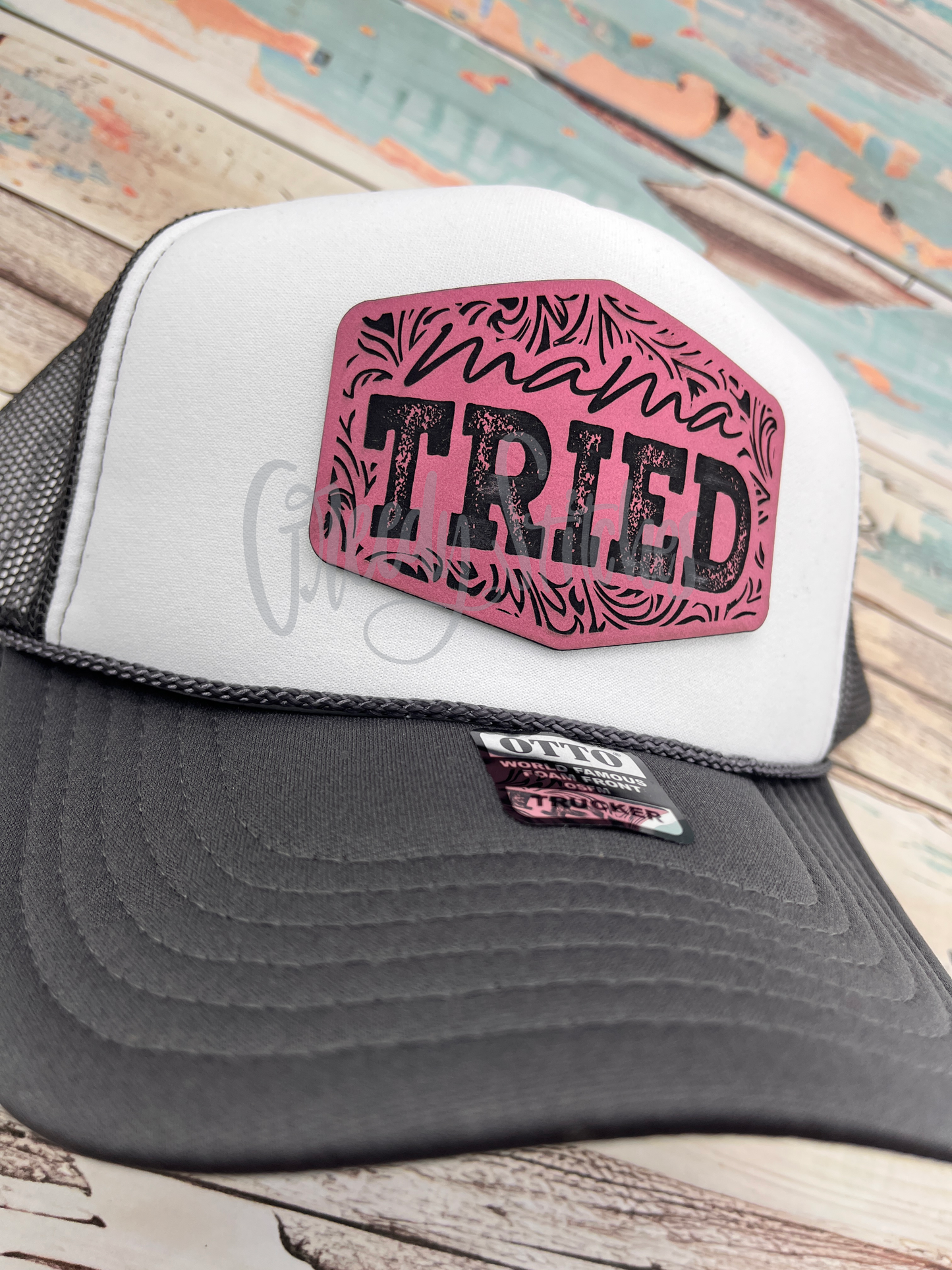 Mama Tried Otto Trucker Hat with Laser Engraved Leatherette Patch
