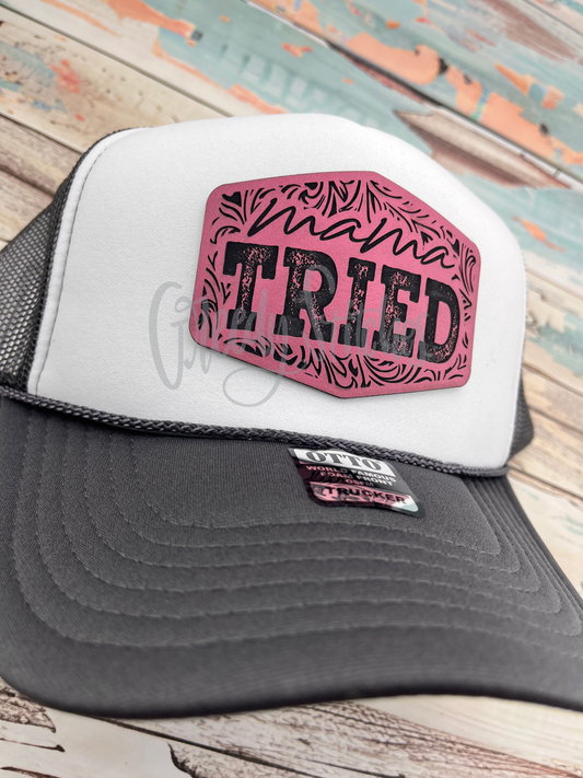 Mama Tried Otto Trucker Hat with Laser Engraved Leatherette Patch