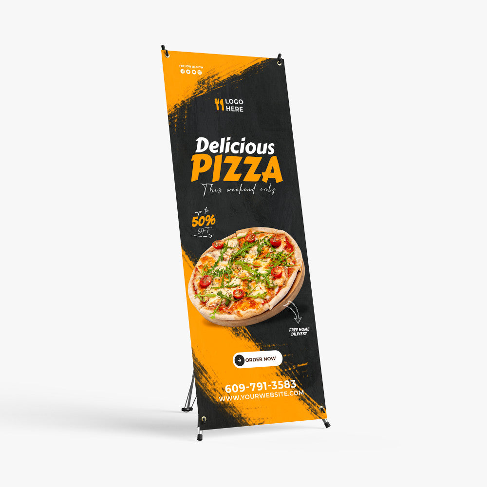 24" x 63" Banner on X Stand - Free Shipping