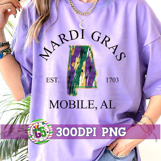 Mobile Alabama Mardi Gras Est 1703 PNG