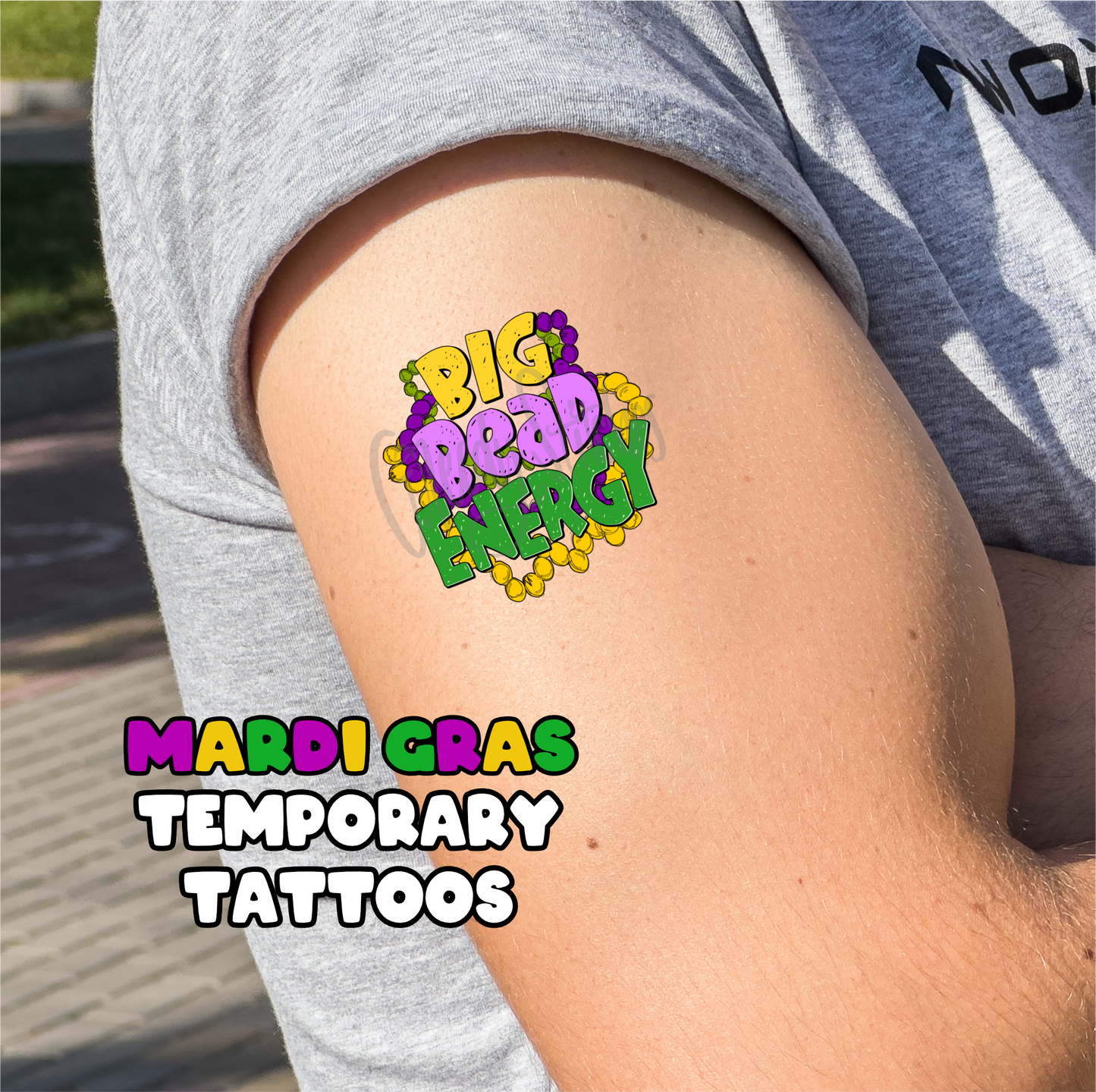 Mardi Gras Temporary Tattoos - Sheet 1