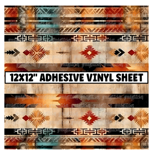 Aztec Wood Print 2 Matte Adhesive Vinyl