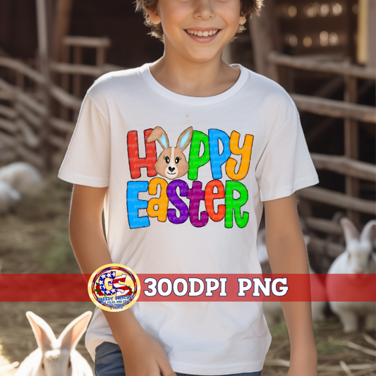 Hoppy Easter Boy Bunny PNG