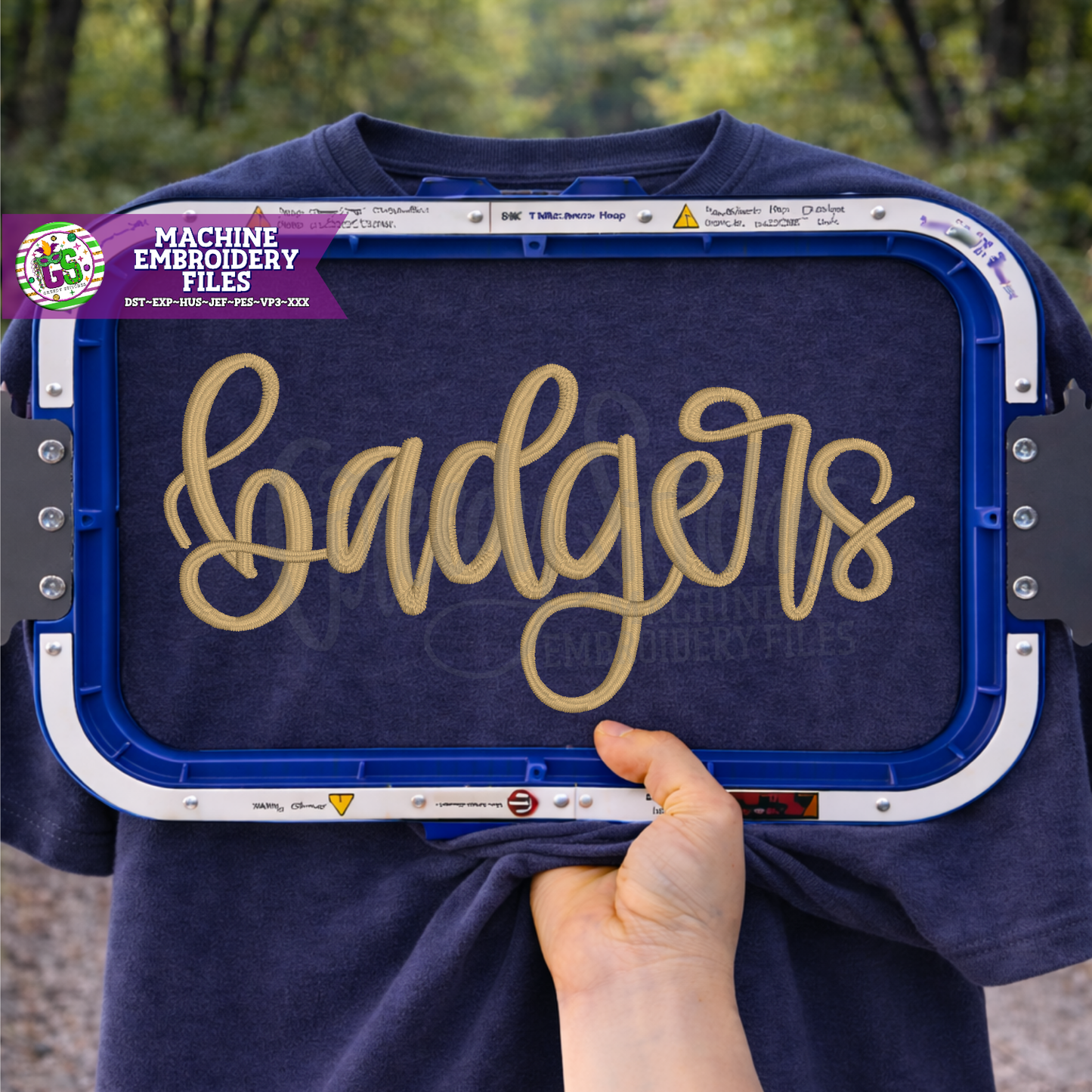 Badgers Hand Lettered Machine Embroidery Design