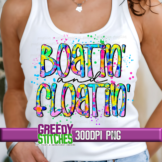 Boatin' and Floatin' Neon Splash PNG