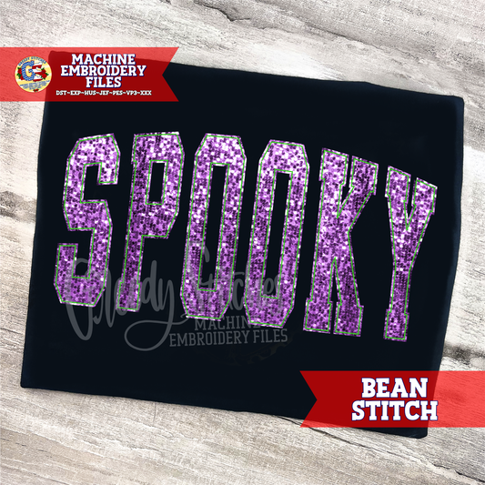Spooky Bean Stitch Applique Machine Embroidery Design