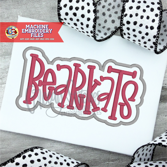 Bearkats Satin Stitch Machine Embroidery Design