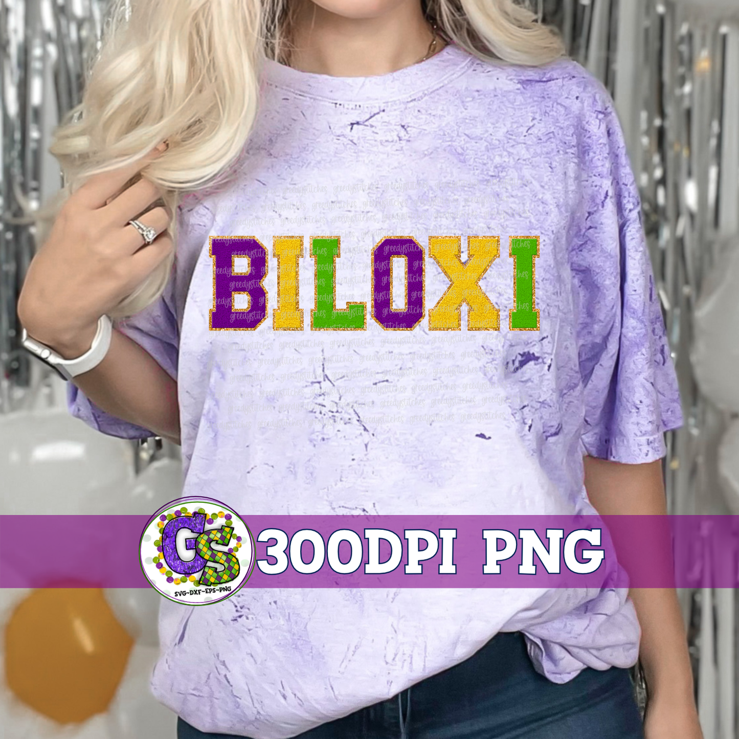 Biloxi Mardi Gras Faux Chenille PNG for Sublimation