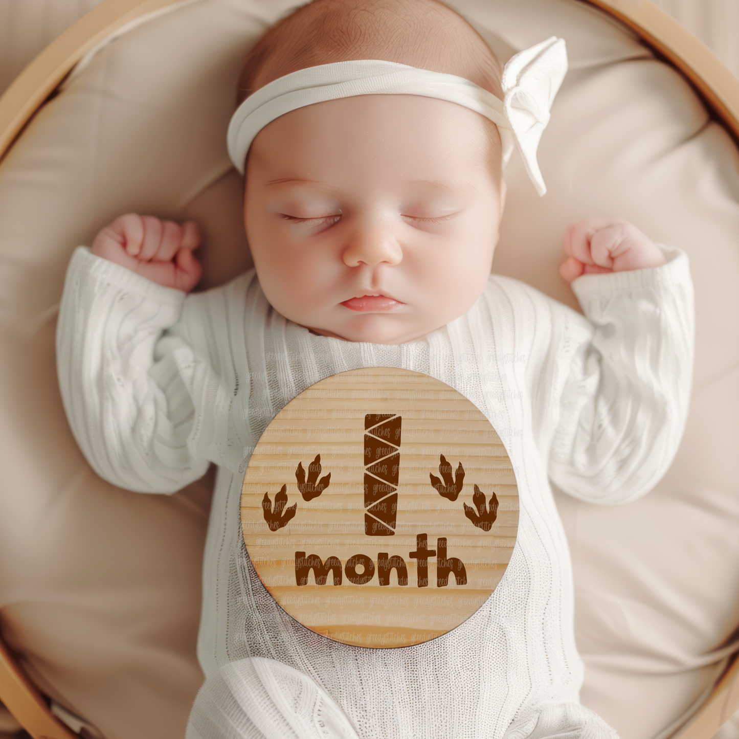 Dinosaur Birth Announce & Monthly Milestones SVG DXF EPS PNG-Laserable