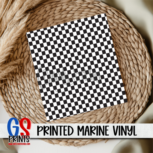 Black White Checker Marine Vinyl
