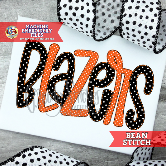 Blazers Bean Stitch Applique Machine Embroidery