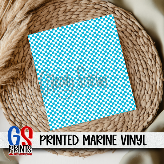 Blue Checker Christmas Marine Vinyl