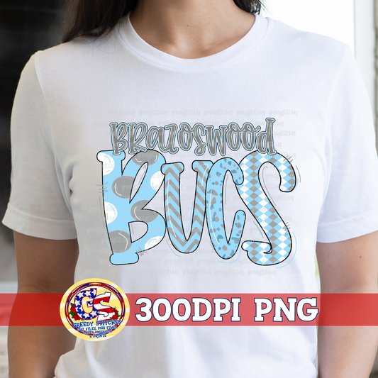 Brazoswood Bucs Word Art PNG