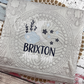 Embroidered Moon & Stars Personalized Heirloom Quilt in White