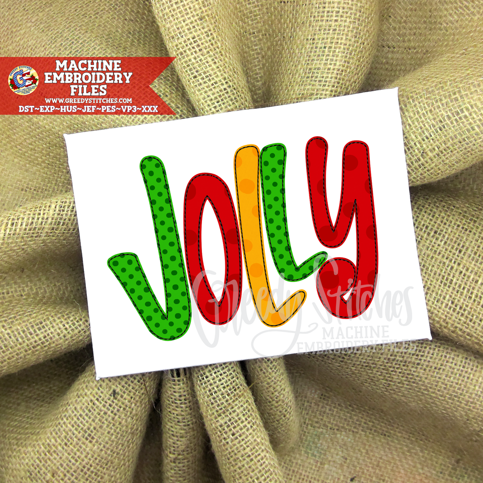 Jolly Bean Stitch Applique Machine Embroidery Design Greedy Stitches