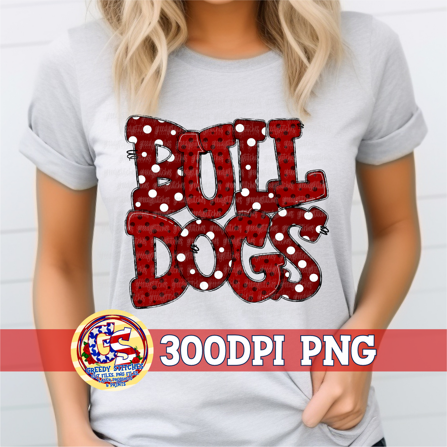 Bulldogs Doodle PNG - Maroon White