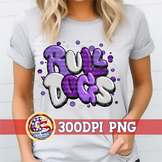 Bulldogs Graffiti PNG - Purple White