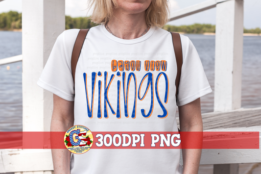 Bayou View Vikings PNG for Sublimation