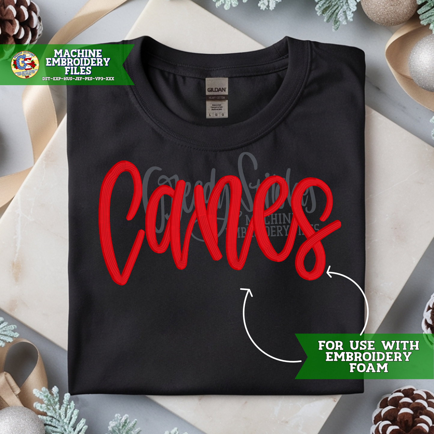 Canes Puff Machine Embroidery Design