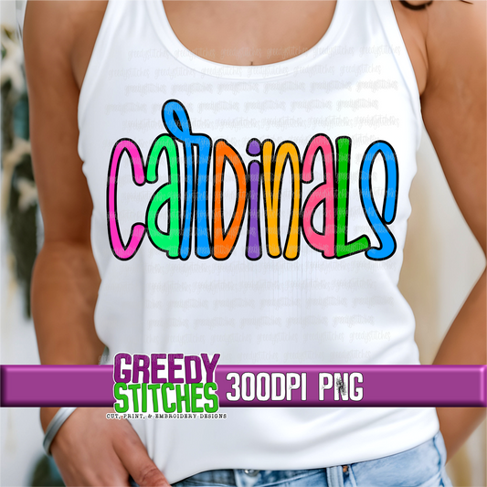 Neon Cardinals PNG