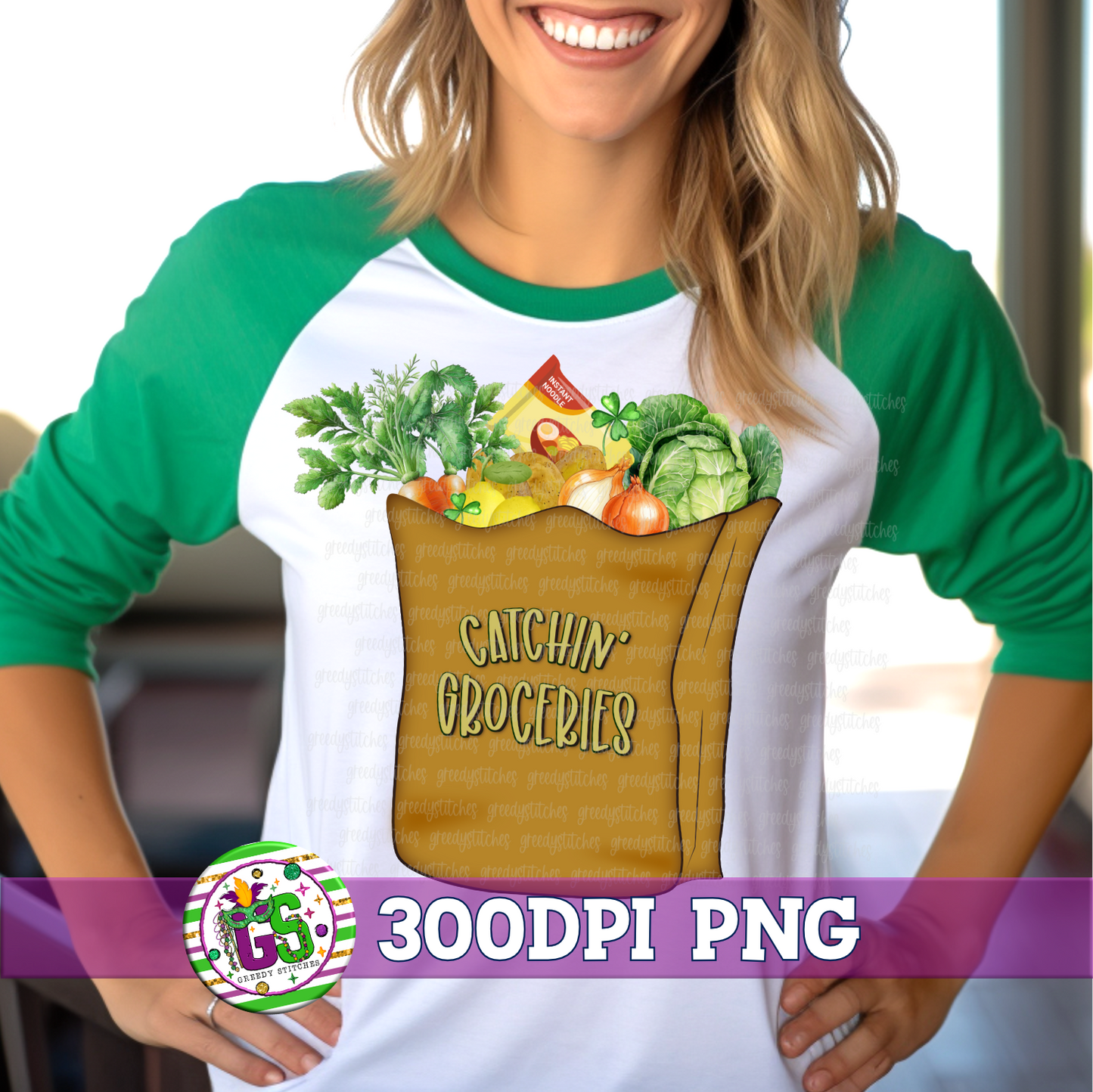 Catchin' Groceries PNG - St. Patrick's Day Grocery Bag PNG