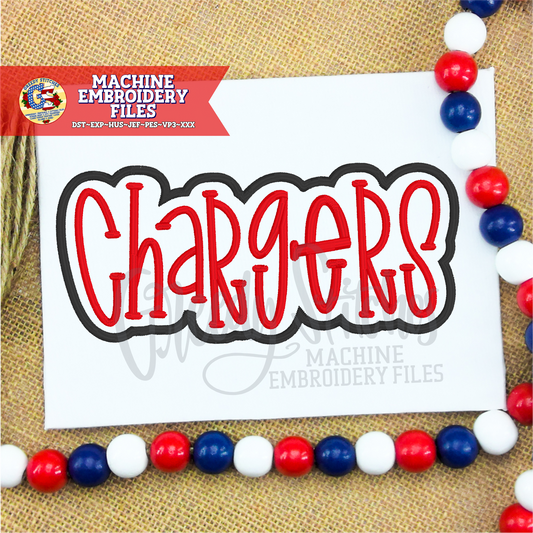 Chargers Satin Stitch Machine Embroidery Design