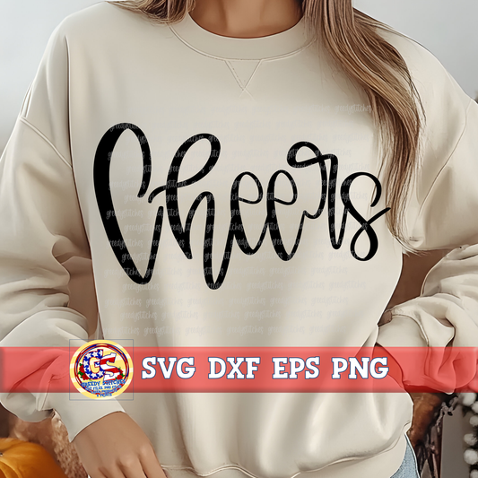 Cheers Hand Lettered SVG DXF EPS PNG