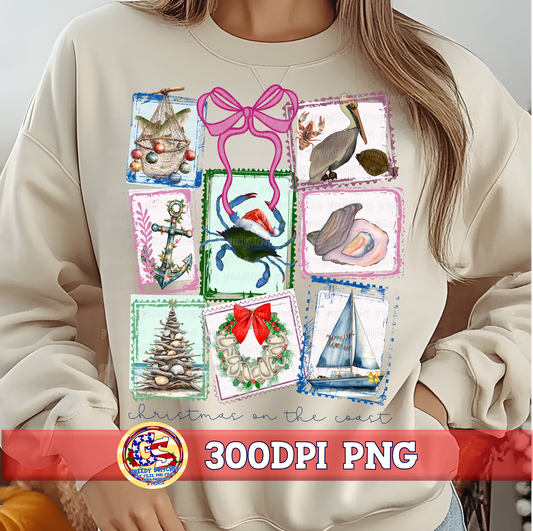 Christmas on the Coast Stamps Bow PNG