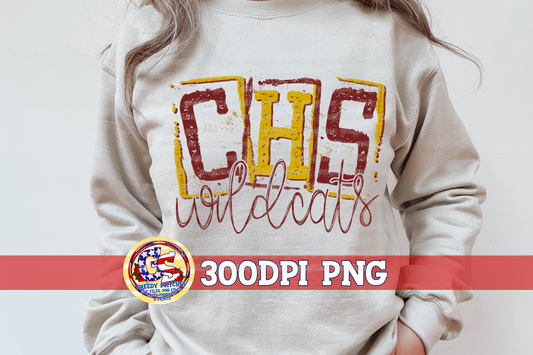 Citronelle Wildcats Stamp PNG for Sublimation