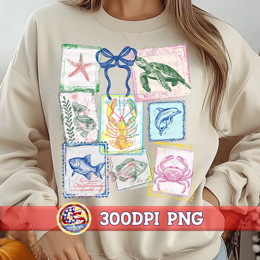 Coastal Stamps Bow PNG