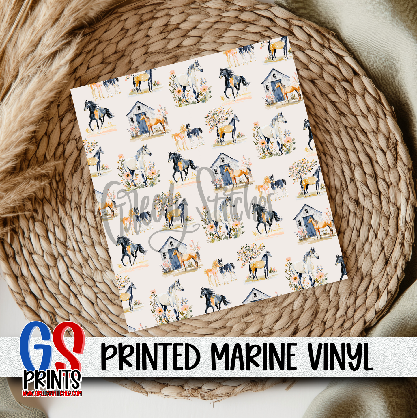 Tan Cottage Horse Marine Vinyl