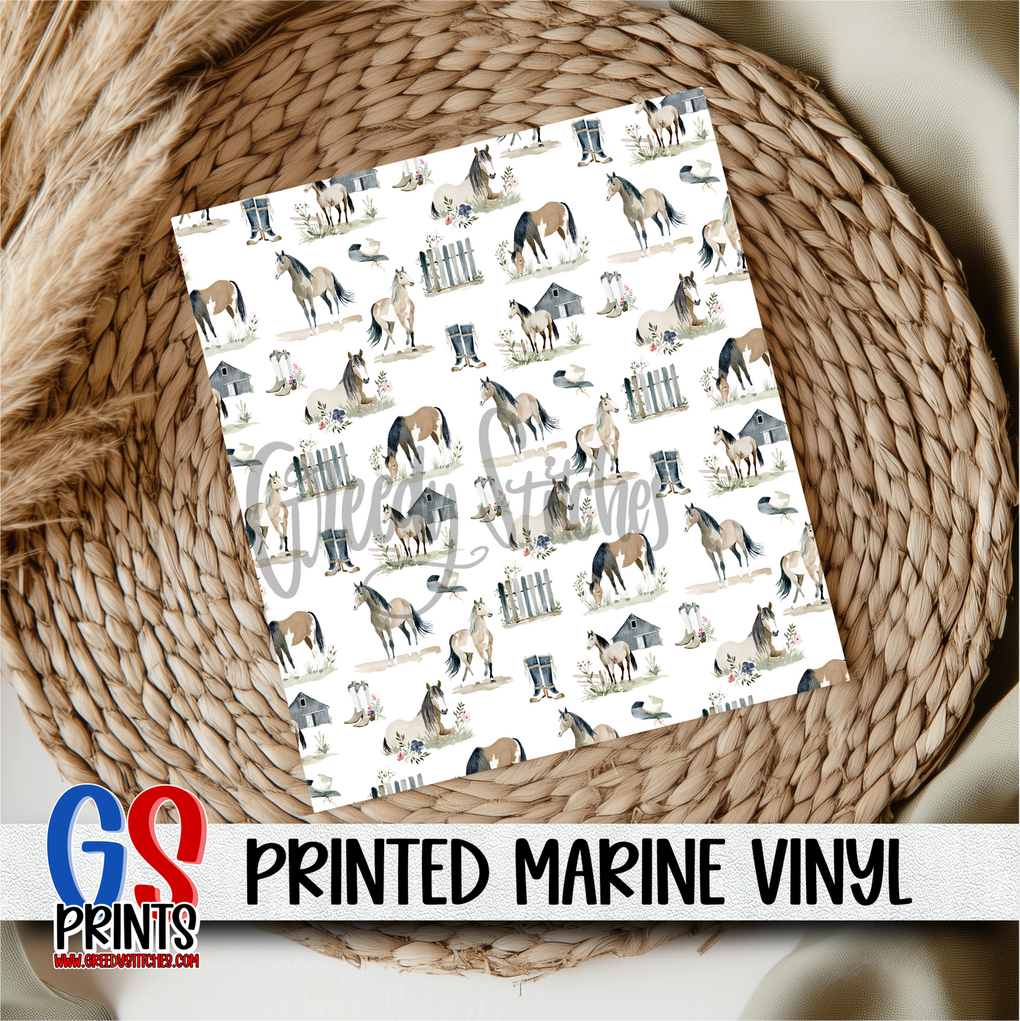 White Cottage Horse Marine Vinyl