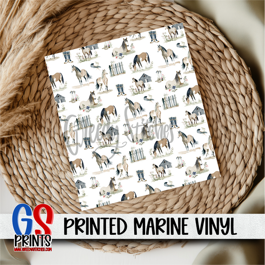 White Cottage Horse Marine Vinyl