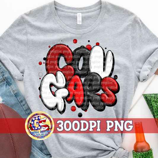 Cougars Graffiti PNG - Black Red White