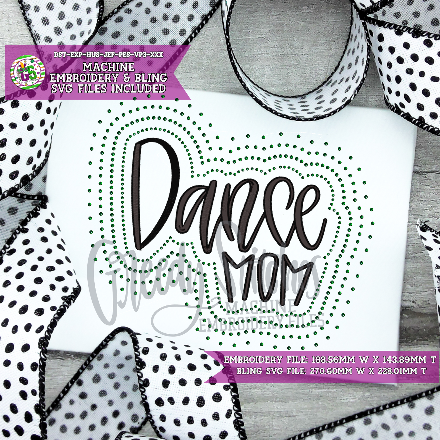 Dance Mom Bling SVG & Machine Embroidery Design
