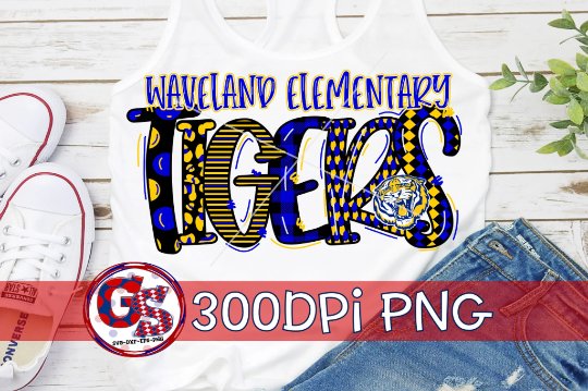 Waveland Elementary Tigers PNG for Sublimation