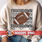 Touchdown Football Faux Embroidery Sequin Applique PNG for Sublimation