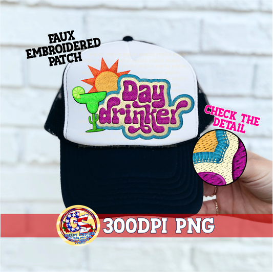 Day Drinker PNG - Rude Faux Embroidered Patch Trucker Hats PNG