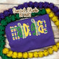 Mardi Gras Bean Stitch Applique Machine Embroidery Design