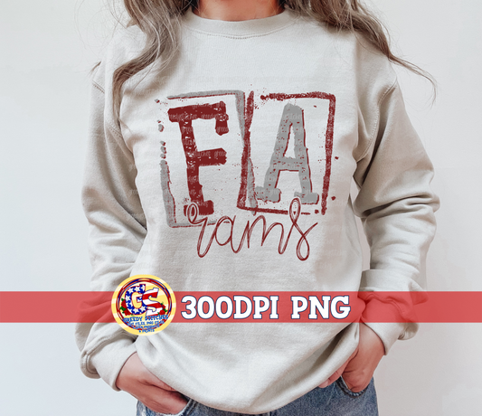 Faith Academy Rams Stamp PNG for Sublimation