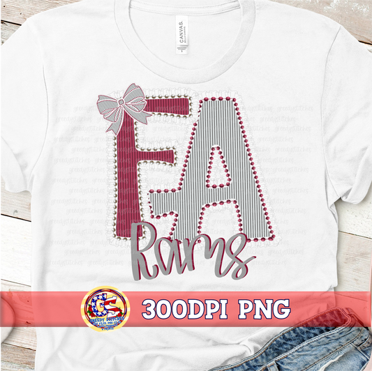 Ruffles and Pearls Faith Academy Rams PNG