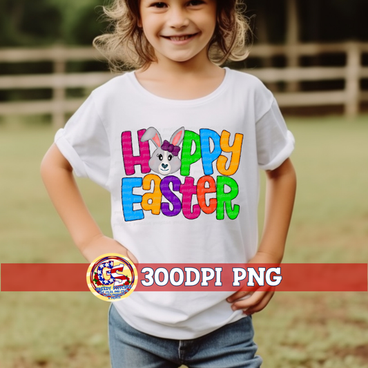 Hoppy Easter Girl Bunny PNG