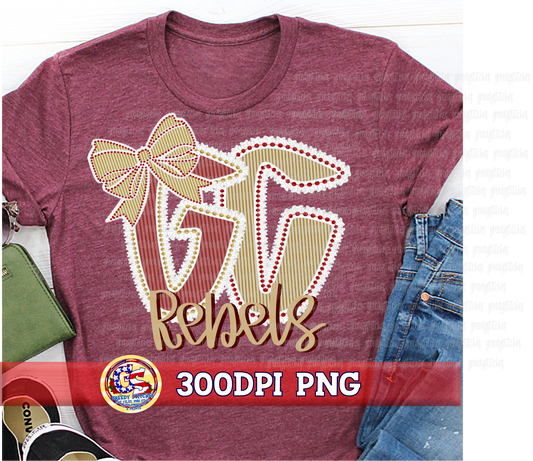 George County Rebels PNG - Seersucker Ruffles Pearls